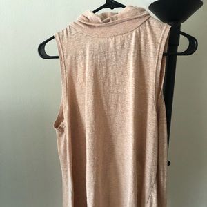 Blush long, open back, high neck, tank top